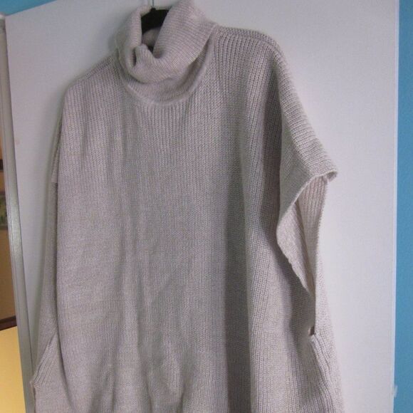 Isolde Womens Fall Knit Cowlneck Oversized Beige Knit Sweater Size  S / M - Picture 5 of 15